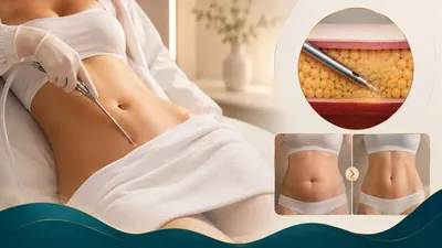 Abdomen liposuction of the upper and lower abdominal areas