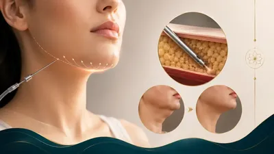 Chin and neck liposuction treatment zones beneath the jawline and along the submental area