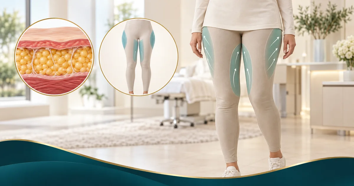 Inner and outer thigh liposuction treatment zones