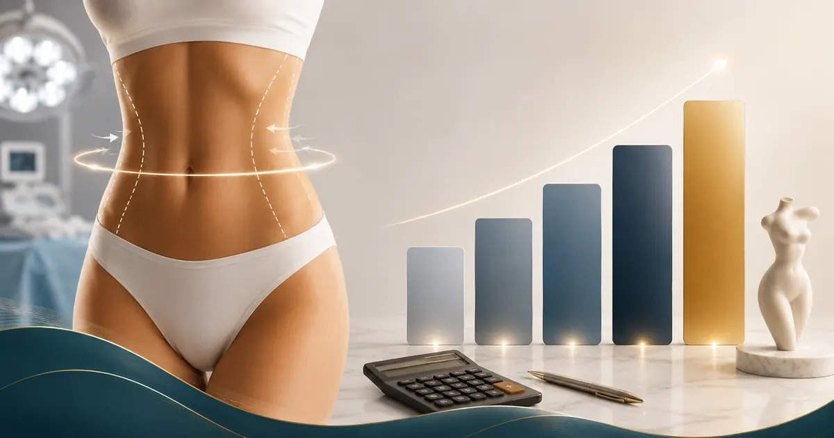 Infographic showing Lipo 360 cost breakdown by country and what areas are treated